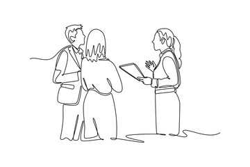 Business startup concept. Single line draw design. Vector graphic illustration