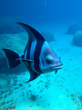 Cooper Batfish, Narrow-banded Batfish, Orbicular Batfish or round batfish ( fancy fish ) fish