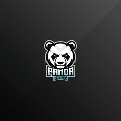 panda e-sport mascot gaming team logo vector