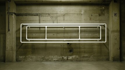 White Rectangular Frame Mounted on Textured Concrete Wall Background