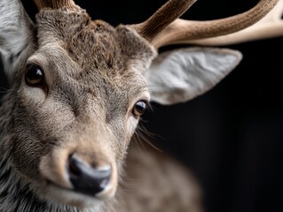 Fototapeta premium Close-up of a deer's head and antlers