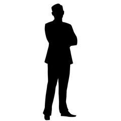 silhouette of a businessman crossed arms
