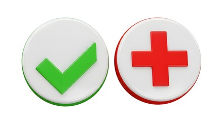 Fototapeta premium Checkmark and Plus Sign Icons for Approval or Positive Confirmation