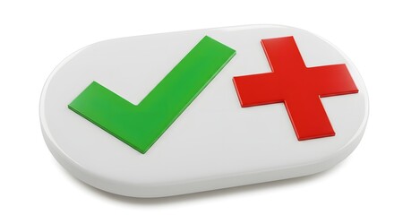 Fototapeta premium Choosing Right or Wrong Concept with Checkmark and Plus Sign