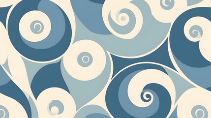 Fototapeta premium Abstract design with swirling shapes in muted colors.