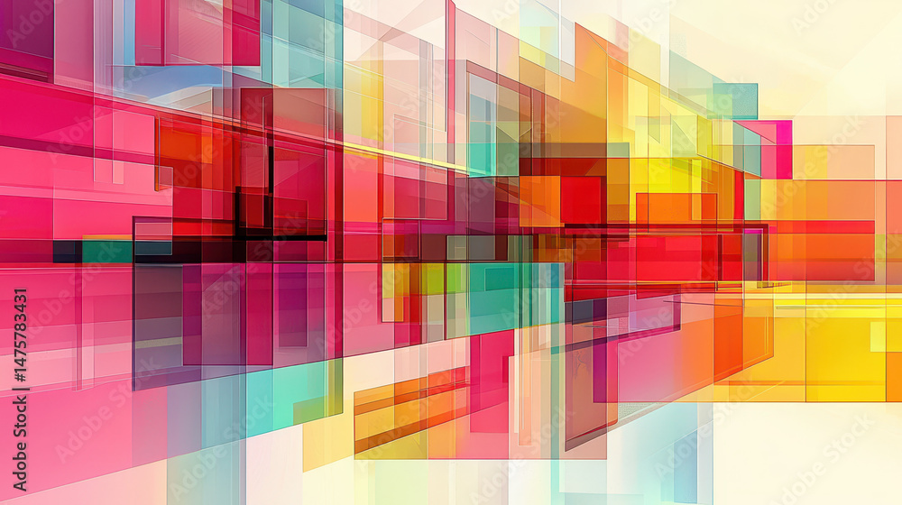 Poster an abstract kinetic sculpture with colorful moving parts creates a dynamic and visually engaging com