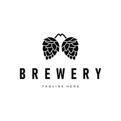 Fototapeta premium vintage brewery logo design concept, whiskey drink with simple minimalist concept, symbol template for product brand, restaurant, bar, cafe