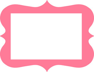 Bright Pink Rectangular Frame with Scalloped Design
