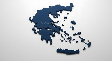 Obraz premium Map of a Country on a White Surface Showing Geographic Detail