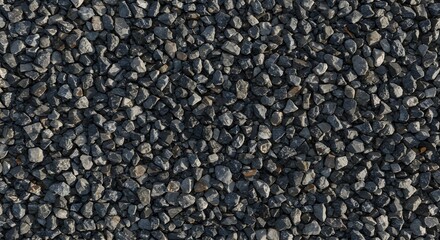 Pile of Small Gray Gravel Rock Aggregate Close-up