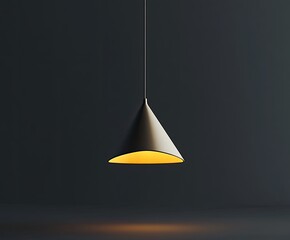 Elegant conical pendant lamp casts warm light