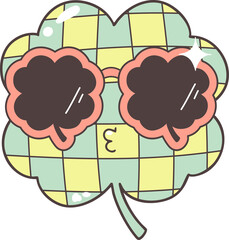 Patrick s Day Celebration with Retro Shamrock, Hats, Four-leaf Clovers Hand Drawn design