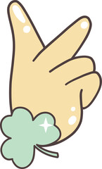 Patrick s Day Celebration with Retro Shamrock, Hats, Four-leaf Clovers Hand Drawn design