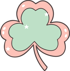 Patrick s Day Celebration with Retro Shamrock, Hats, Four-leaf Clovers Hand Drawn design