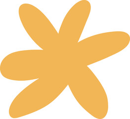 Playful Golden Yellow Floral Leaf Shape