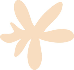 Creamy Beige Abstract Botanical Star Shape