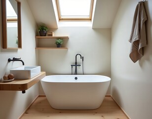 Elegant modern bathroom design cozy home interior space minimalist style aesthetic serenity