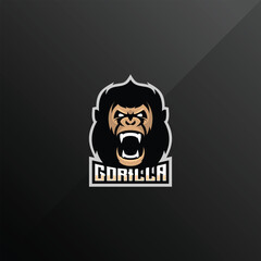 gorilla e-sport mascot gaming team logo vector