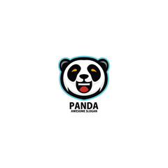 cute panda illustration logo design