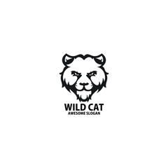 Lynx head emblem line logo design vector