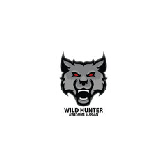 wolf head esport logo mascot vector illustration