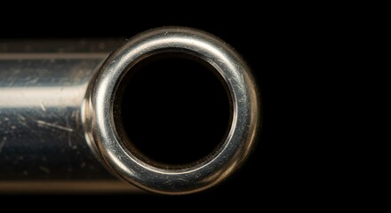 Naklejka premium Macro Photography of a Metallic Tube's Circular Aperture