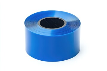 A roll of vibrant blue, transparent film