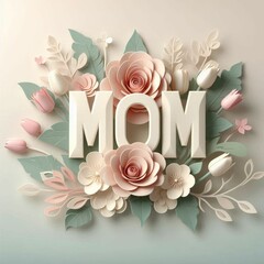Happy mother's day card with pink vintage background