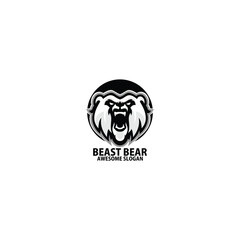bear head esport logo mascot vector illustration