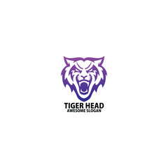 Fototapeta premium tiger head emblem logo vector illustration