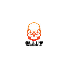 skull head emblem logo vector illustration