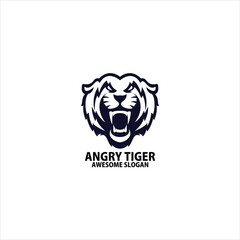 tiger head emblem logo vector illustration
