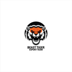 tiger head esport logo mascot vector illustration