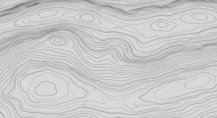Abstract topographic map isolated on white background for geographical concepts, cartography, and terrain visualization