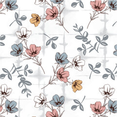 Floral and leaf pattern all over design