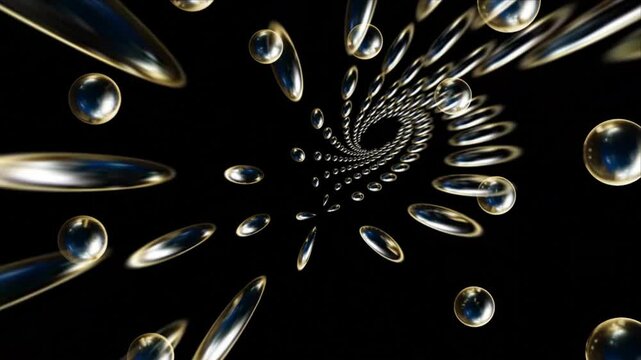 Abstract technology background animation. Future technology, science, tech innovations flowing lighting glowing golden color neon effect seamless loop animation. 4k 