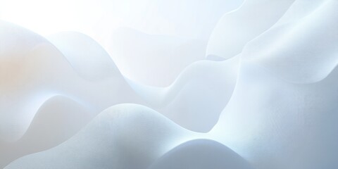 Obraz premium Abstract wave pattern in white minimal style with soft curves and smooth texture. Modern design background with elegant fluid shapes and clean light gradient.