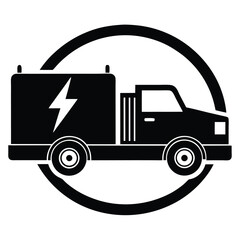 Truck driver element isolated portable jump starter on white background