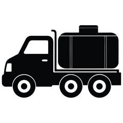 Truck driver element isolated portable water container on white background