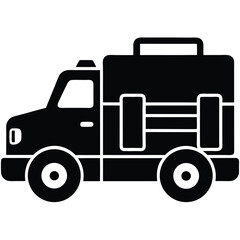 Truck driver element isolated roadside emergency kit on white background