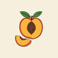 Juicy peach slice summer sweetness delightful treat perfect for your designs