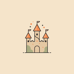 Fairytale castle enchanting design magical kingdom dreamland illustration
