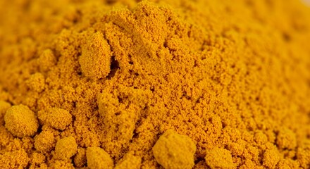 Close-up view of Turmeric Powder: Golden Spice Texture