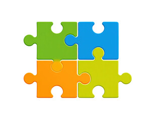 Obraz premium Colorful Puzzle Pieces Fit Together on a Clean Background