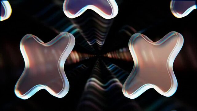 Abstract technology Star background animation. Future technology, science, tech innovations flowing lighting glowing golden color neon effect seamless loop animation. 4k 