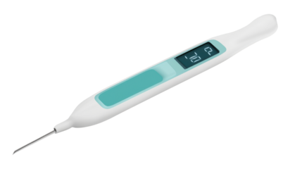 Digital Medical Thermometer with LCD Display Isolated on White Background Representing Accurate Temperature Measurement and Healthcare Technology