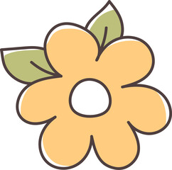 Easter Elements with Spring Hand Drawn Doodle Design 