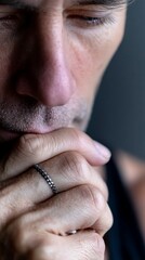Fototapeta premium Close-up of a man lost in thought