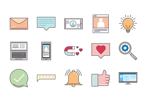 Minimal modern marketing media interface concept illustration