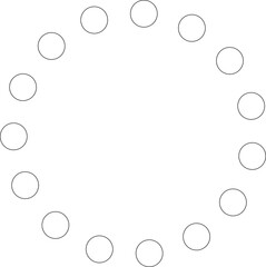 Dotted line circular round frame, symbol, icon